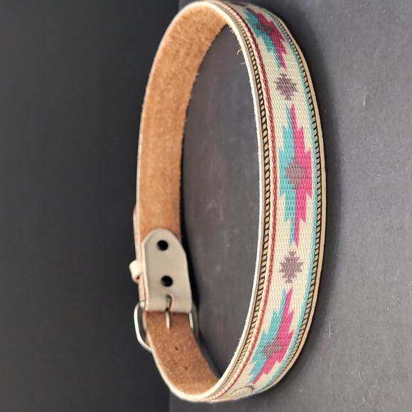 Brushy Creak ,Full Grain Cowhide Leather Women's Belt with Aztec Pattern,Size 34 - Picture 3 of 13